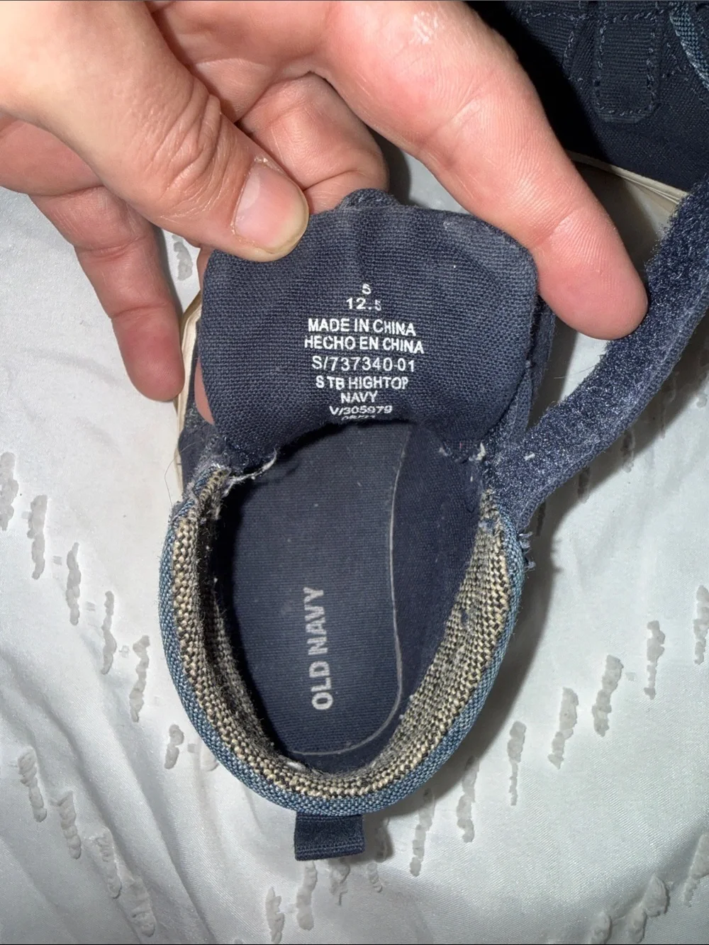 Old Navy Navy Blue Kids Velcro High-Top Sneakers